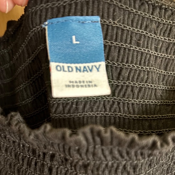 Old Navy Women’s Black Cotton Smocked Midi Dress - Size Large - Picture 7 of 7